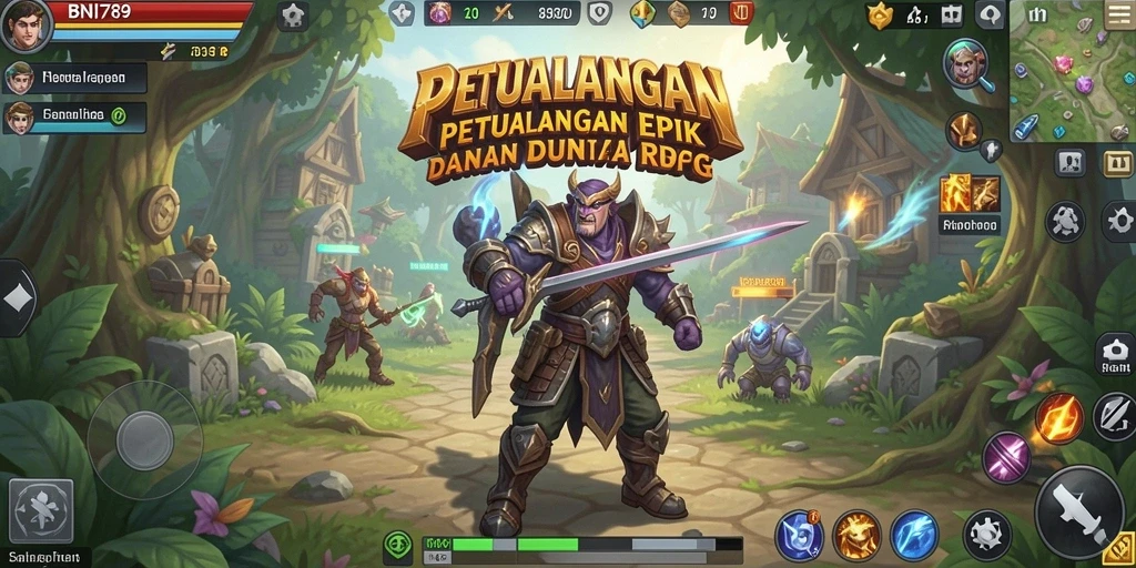 Screenshot dari gameplay BNI789 yang menampilkan pertarungan epik.