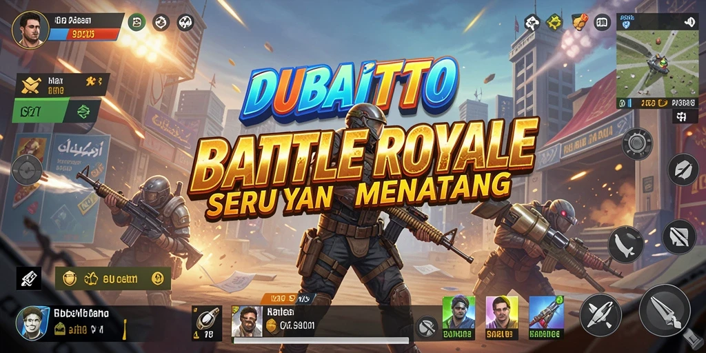 Screenshot DUBAITOTO menampilkan aksi seru dalam pertempuran Battle Royale.