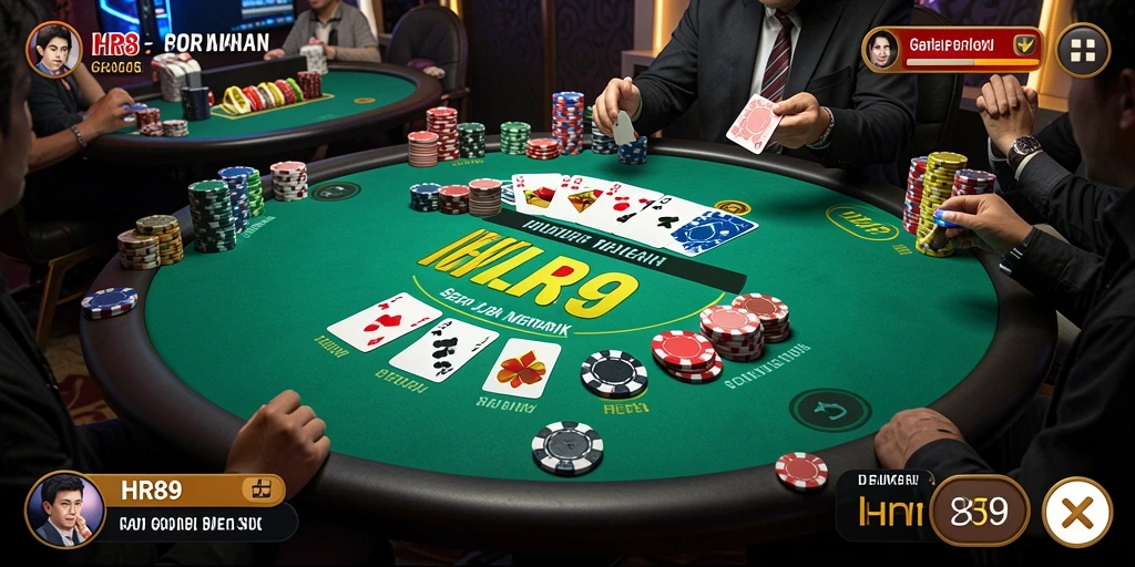 Tampilan menarik dari gameplay Poker di HR89.