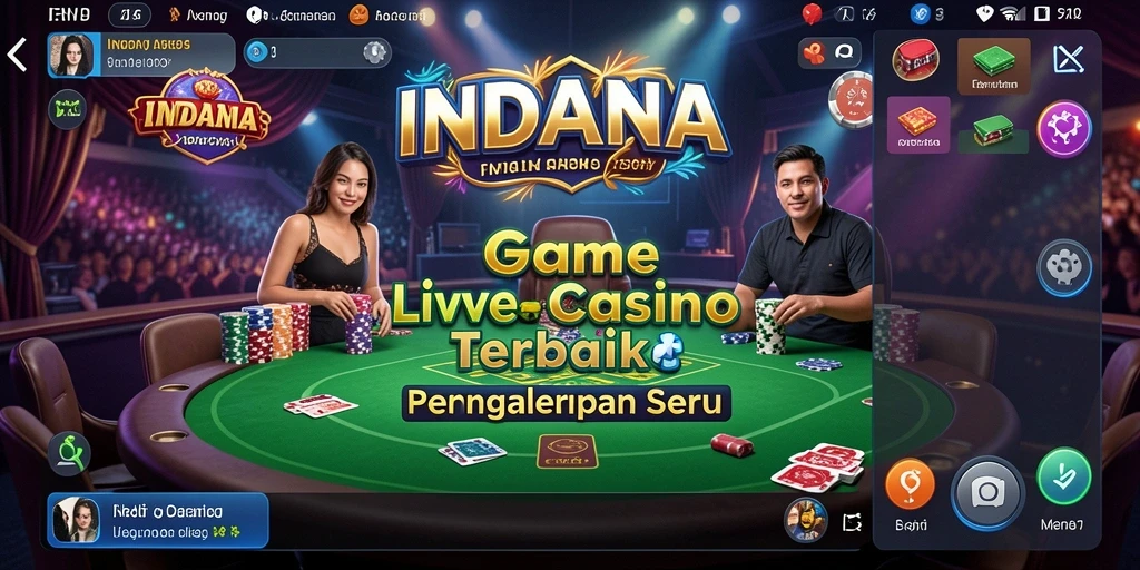 Screenshot gameplay INDAAA yang menunjukkan suasana Live Casino yang mendebarkan.