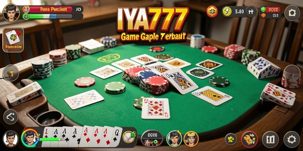 Screenshot gameplay interaktif IYA777 yang menampilkan permainan Gaple.