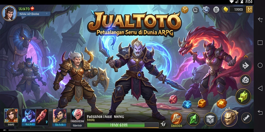 Screenshot JUALTOTO menampilkan aksi seru dalam pertempuran ARPG.