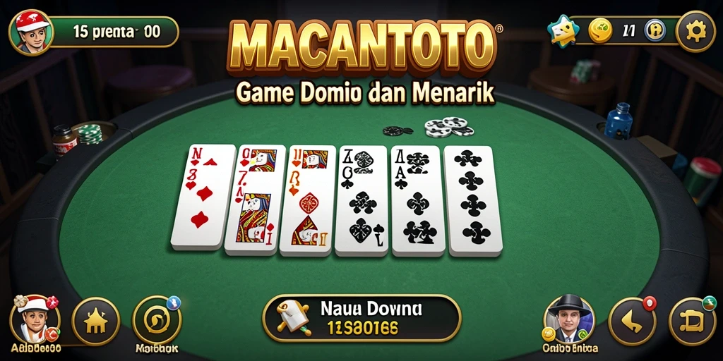 Tampilan gameplay seru dalam permainan Domino MACANTOTO.