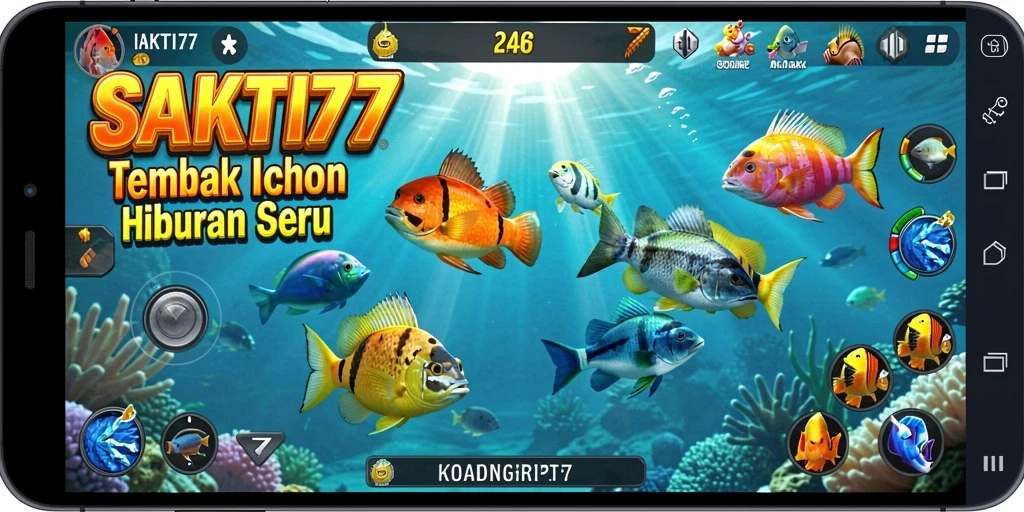 Tangkapan layar SAKTI77 menunjukkan aksi seru dalam menangkap ikan.