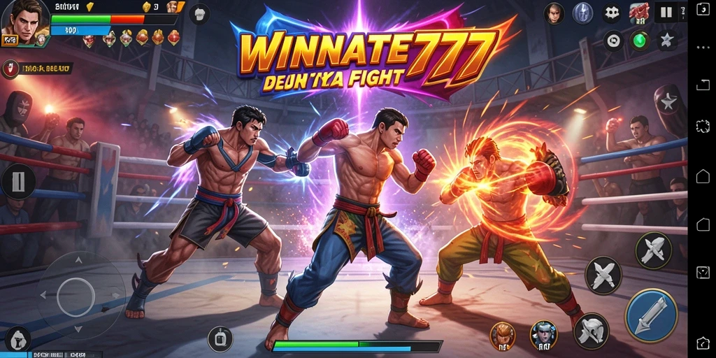 Gambaran mendebarkan dari gameplay Fighting di WINRATE777.