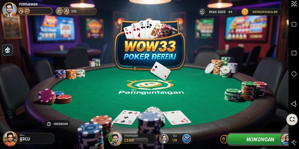 Tampilan gameplay poker yang seru di WOW33.