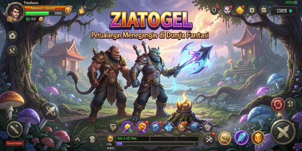Screenshot gameplay ZIATOGEL menunjukkan aksi petualangan yang mendebarkan.